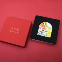 千优美(Qianyoumei)拼接徽章一套5片 每片直径35*35mm彩色锌合金带 绒布盒需出设计效果图