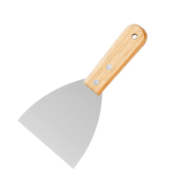不锈钢木柄油灰刀清洁刮刀铲刀抹灰腻子刀4英寸