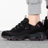 斯凯奇(Skechers)女鞋 2023秋季新款运动鞋时尚潮流舒适耐磨休闲鞋复古厚底熊猫鞋 149906-BKPR 5/