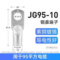 JG铜鼻子 镀锡铜管鼻接头船用线耳电缆线接线端子 JG95-10(10只)