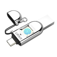 忆捷(EAGET)128GB Type-C USB3.1 HF-C01指纹加密手机U盘双接口手机电脑多用 隐私安全保护