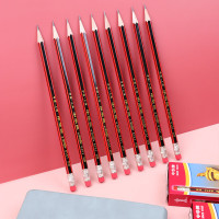 中华 6151-2B 经典红黑抽条 六角2B学生书写考试铅笔12支/盒