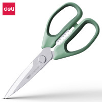 得力 家用多功能厨房剪刀 包胶手柄可夹核桃219mm 绿 TJ21