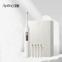 ApiYoo艾优电动牙刷 TB1豪华版 智能软毛超声波充电式全自动清洁护龈 珠光白·豪华版[配4枚刷头]