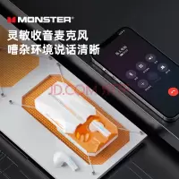 MONSTER魔声机甲风蓝牙耳机 XKT11白色