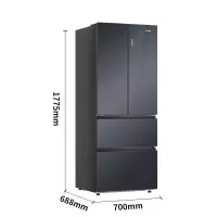 海尔冰箱409升法式四开门家用大容量风冷无霜一级双变频