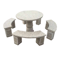 天然棋盘石桌石凳石头椅花岗岩休闲室外刻字桌子大理石公园椅 (弧形款1)