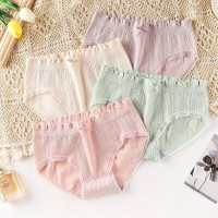 Cmierf Kuect(中国CK)板蓝根5.0无缝透气中腰提臀女三角裤石墨烯内裤(4条装)CK-NY004 混色均码