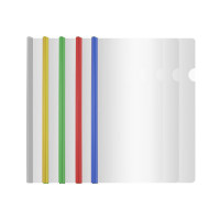 云企 [企业优选]A4加宽加厚25mm拉杆夹 透明抽杆文件夹报告夹白色10个/包