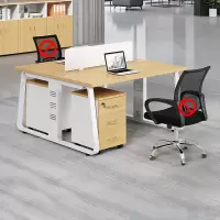 臻远 GWE-02 简约职员桌办公桌屏风工作卡位 对坐双人位含柜