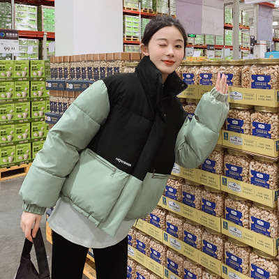 韩短款棉服棉衣女2023年新款小众设计感学生面包服小个子冬季外套