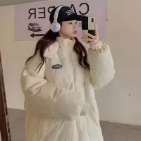 2023年新款羽绒棉服女中长款过膝韩版休闲宽松显瘦加厚时尚棉外套
