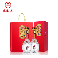 五粮液万事如意精品52度浓香型白酒粮食酒送礼喜宴500ml*2瓶礼盒装