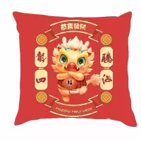 企业定制 依柏恋龙年迎春抱枕沙发靠枕可定制LOGO(随机发货)