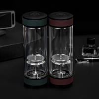 茶之恋第六代茶水分离杯双层玻璃泡茶杯男女士茶叶杯便携杯六代B70水杯CZL-007-70X