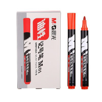 晨光(M&G)APMY2204记号笔油性笔马克笔大头勾线笔物流快递标记笔M01油性记号笔(红)1盒,10支装