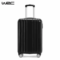 WRC经典竖纹亮面拉杆箱W-J30888黑色20寸