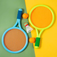儿童玩具羽毛球拍幼儿园宝宝户外体育运动网球感统训练器材家用品(儿童款蓝绿)