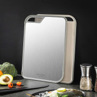 美厨(maxcook)菜板砧板 316不锈钢谷纤维塑料切菜板 双面案板面板