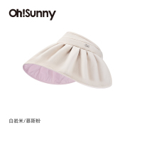 ohsunny-暮光系列-波浪边空顶遮阳帽白岩米/慕斯粉