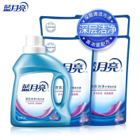 蓝月亮薰衣草洁净洗衣液10斤套装:洁净薰1kg×1+洁净薰袋1kg×4