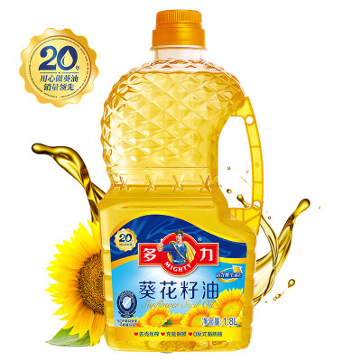 多力葵花籽油1.8L 食用油小包装油 含维生素e(新老包装随机发货)
