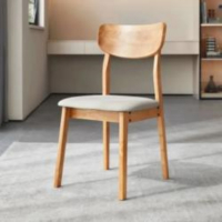 方解实(FANGJIESHI)实木椅餐椅原木色耐磨皮质座包椅