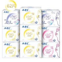 ABC卫生巾纤柔薄型棉柔日夜组合9包62片(日用K11*5包+夜用K12*2包+夜用K34*2包)卫生巾套装