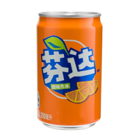 芬达饮料迷你罐0卡橙味汽水200ML罐整箱小瓶装零度无糖