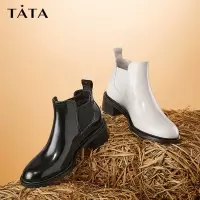 Tata/他她冬商场同款时尚经典百搭切尔西低靴新款7XF41DD2 颜色鞋码请备注