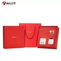 BULL公牛 中国红套装:公牛TWS蓝牙耳机+公牛魔方 BULL TWS W40+GNV-UUB122