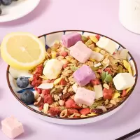 美粥食客酸奶果粒冻干草莓麦片烘焙水果燕麦片500g罐装