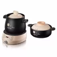 小熊(Bear)常规家庭砂锅 DSG-B40J3电砂锅分体式高温陶瓷双锅4L+2L
