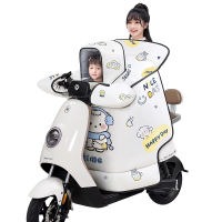 电动车挡风被冬季亲子儿童加绒加厚电瓶摩托车防雨防风罩冬款