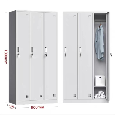繁石榴T1003款3门型号办公室更衣柜