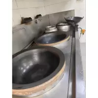 煕励 定制三眼炉灶(左边单眼炒灶/右边双眼大锅灶)2800*1100*800+450 含双层活动调料车