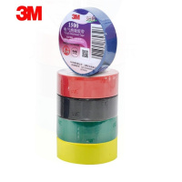 3M 1500#电工绝缘胶带防潮耐酸碱 电气装修阻燃 多色混装18mm*10m*5卷