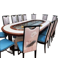 白寅 BY-YCDCLCZ 胡桃色 餐桌带16个隐藏式电磁炉(单位:张)