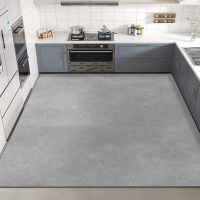 厨房PVC防油地垫整铺大面积防水防滑入户垫皮革免洗可擦地毯灰色一平米