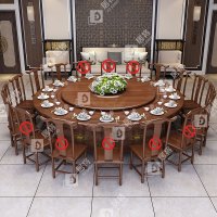 居将电动餐桌餐厅大圆桌转盘餐桌椅组合 2米圆桌 10把餐椅