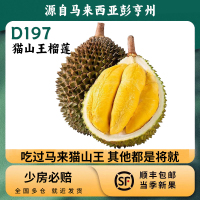 冠町 猫山王榴莲3.5-4斤精品果 马来西亚进口液氮冷冻整果新鲜水果