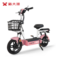 新大洲/PALLA电动车女士小型踏板48V铅酸成人长续航电动自行车新国标可上牌乐点 水雾桃粉