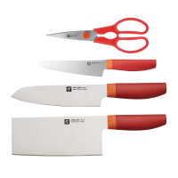 双立人(ZWILLING) NOW S自磨刀架石榴红5件套