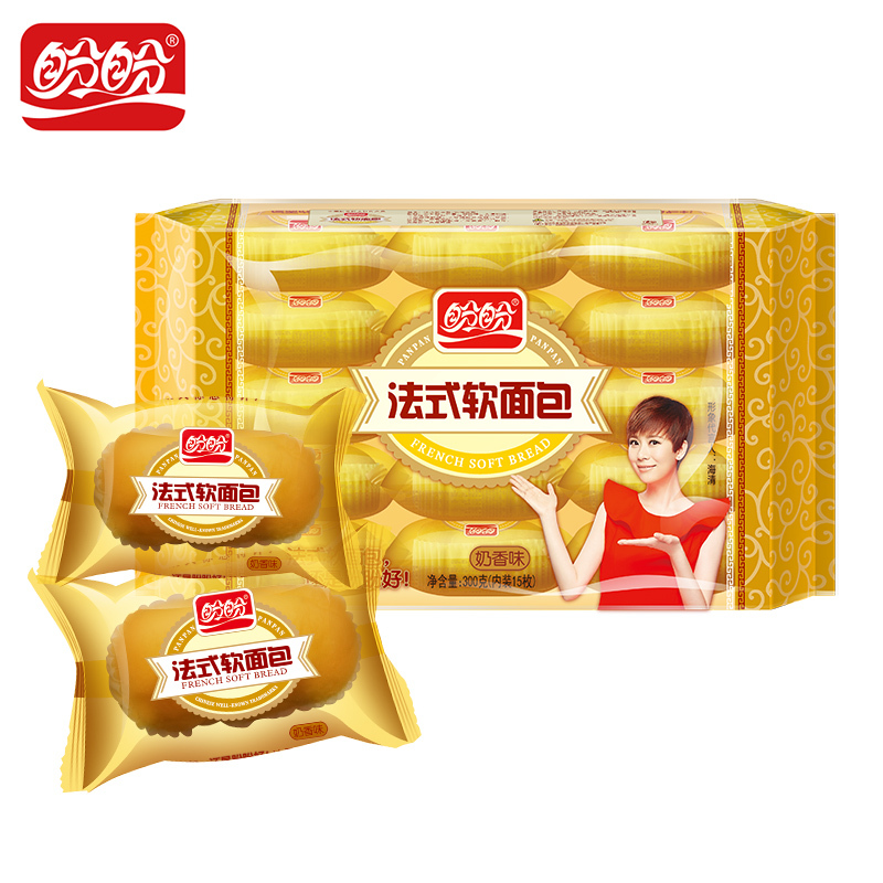 盼盼法式软面包300g袋装奶香味小面包休闲零食早餐糕点