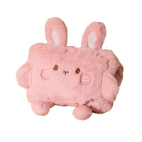 热水袋防爆充电式暖水袋女生毛绒可爱电暖手宝热敷暖肚子 粉色小兔
