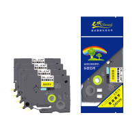 e代经典 TZe651标签纸色带 黄底黑字 24mm(4支装)