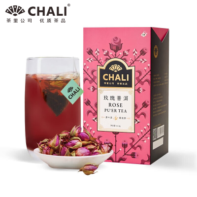 CHALI茶里 玫瑰普洱茶18包盒装 花草茶组合三角袋泡茶茶叶茶54g