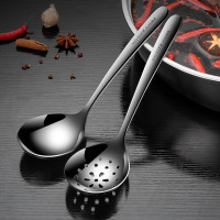 美厨(MAXCOOK)304不锈钢汤勺漏勺火锅勺加厚加长长柄一体成型加长手柄304火锅汤勺