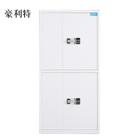 豪利特保险柜铁皮资料柜矮柜办公室储物柜通双节白色国宝锁900*420*1850(标准款)