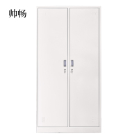 帅畅加厚二门钢制更衣柜员工柜铁皮职工储物柜带锁存包柜鞋柜(标准款)